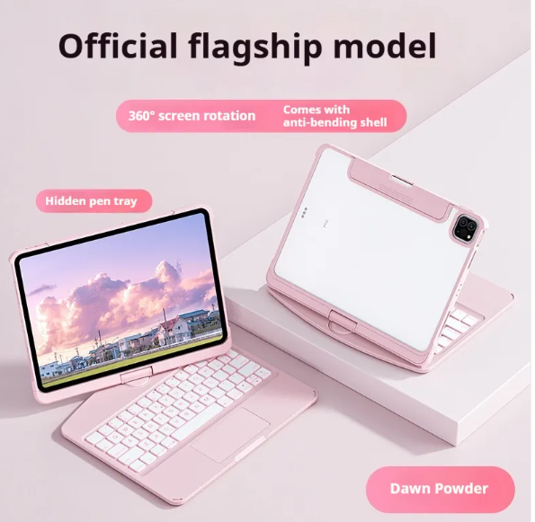 Transparent Rotating Keyboard for Tablet