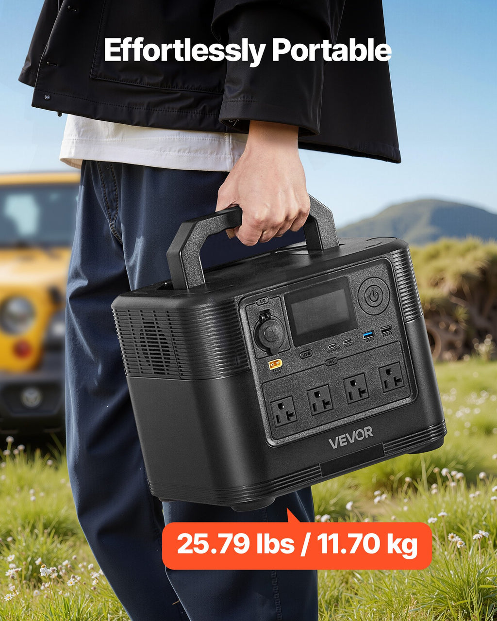 Portable Power Station, 1200W Solar Generator