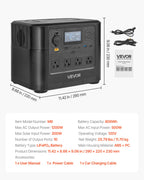 Portable Power Station, 1200W Solar Generator