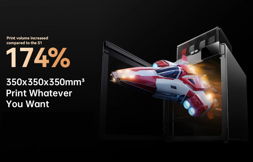 Anycubic Kobra S1 Max Combo Multicolor 3D Printer Max 600mm/s Fast Speed with 350℃ Hotend Hardened Steel Nozzle, 350×350×350mm