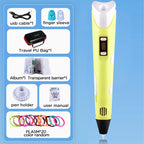 3D Printing Pen Drawing With LCD Screen Compatible Pen PLA Filament Toys Safe Paiting for Children DIY Birthday Gift Kids