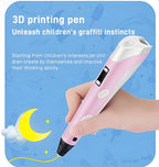 3D Printing Pen Drawing With LCD Screen Compatible Pen PLA Filament Toys Safe Paiting for Children DIY Birthday Gift Kids