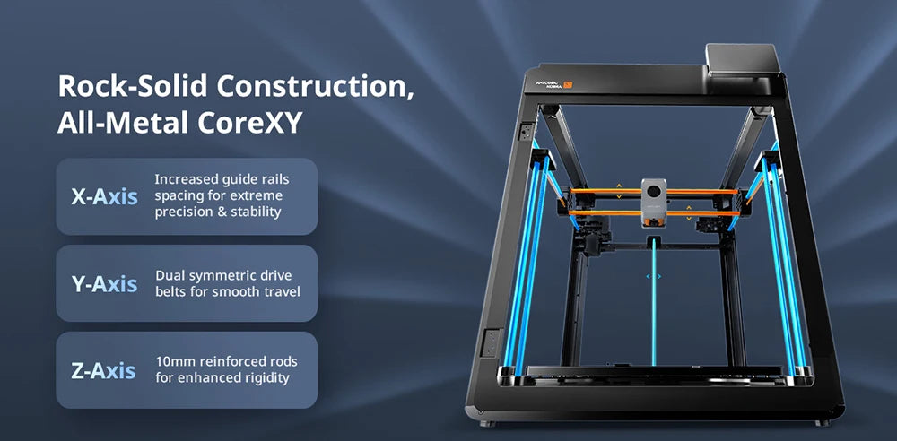 Anycubic Kobra S1 Max Combo Multicolor 3D Printer Max 600mm/s Fast Speed with 350℃ Hotend Hardened Steel Nozzle, 350×350×350mm