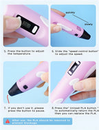 3D Printing Pen Drawing With LCD Screen Compatible Pen PLA Filament Toys Safe Paiting for Children DIY Birthday Gift Kids
