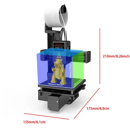 3D Printer High Layer Resolutions Frequency Division Multiplexing ABS All Metal Nozzle Small 3D Printer For Model Making EU