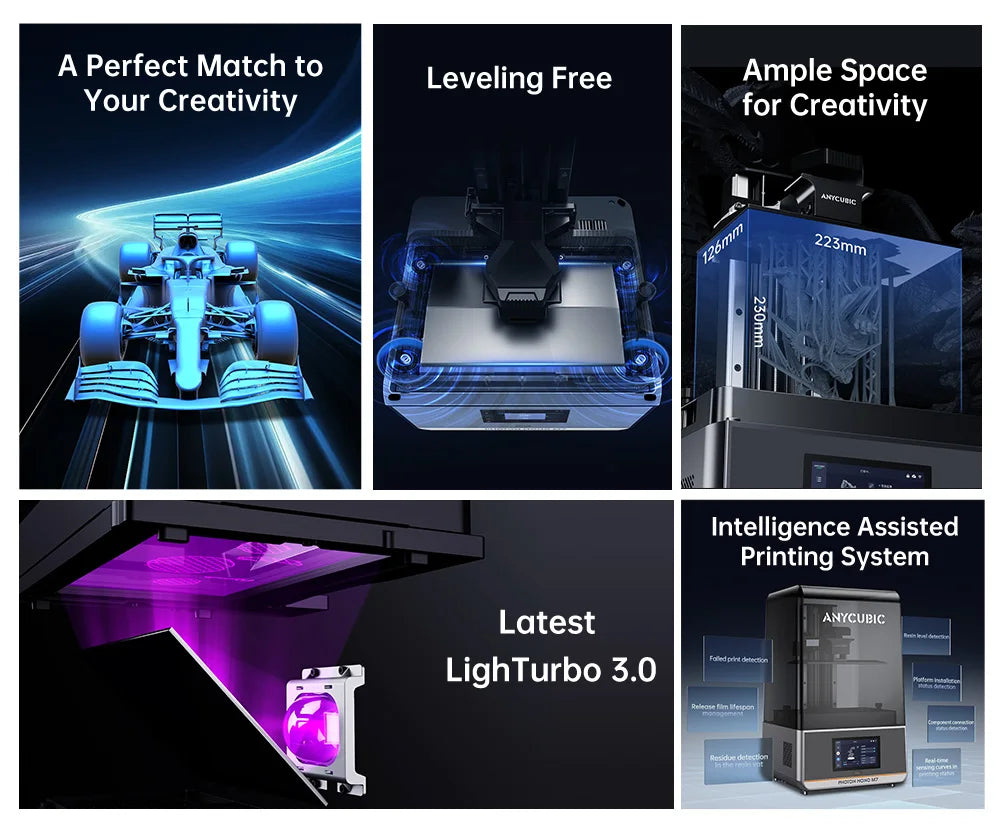 ANYCUBIC Photon Mono M7 AE Version Mono MSLA 3D Printer High Speed Resin Photocuring 14K 10'' LCD Printing Size 223*230*126mm