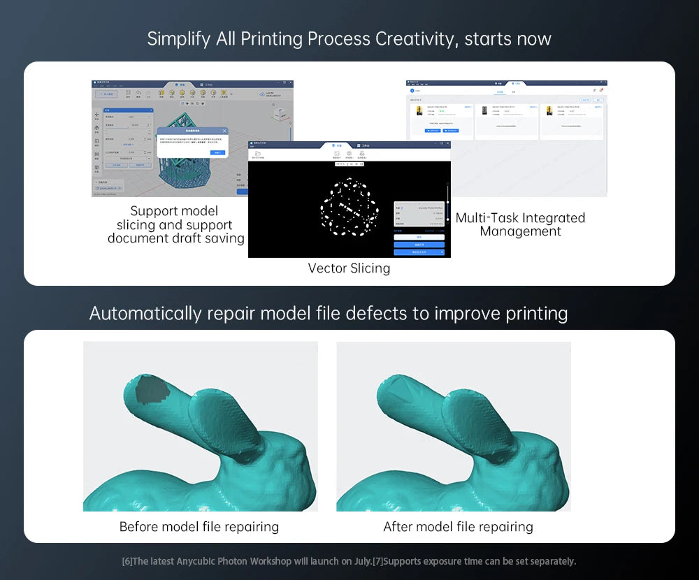 ANYCUBIC Photon Mono M7 AE Version Mono MSLA 3D Printer High Speed Resin Photocuring 14K 10'' LCD Printing Size 223*230*126mm