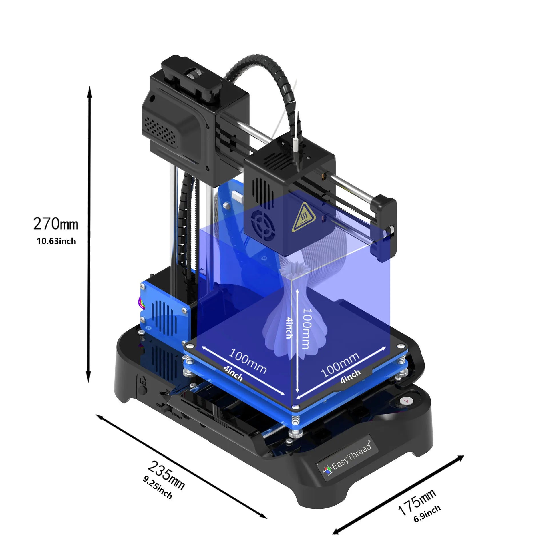 Easythreed K7 Portable Mini Desktop 3D Printer Household DIY Model Making 3D Printing Machine Entry Printer for Beginners & Kids