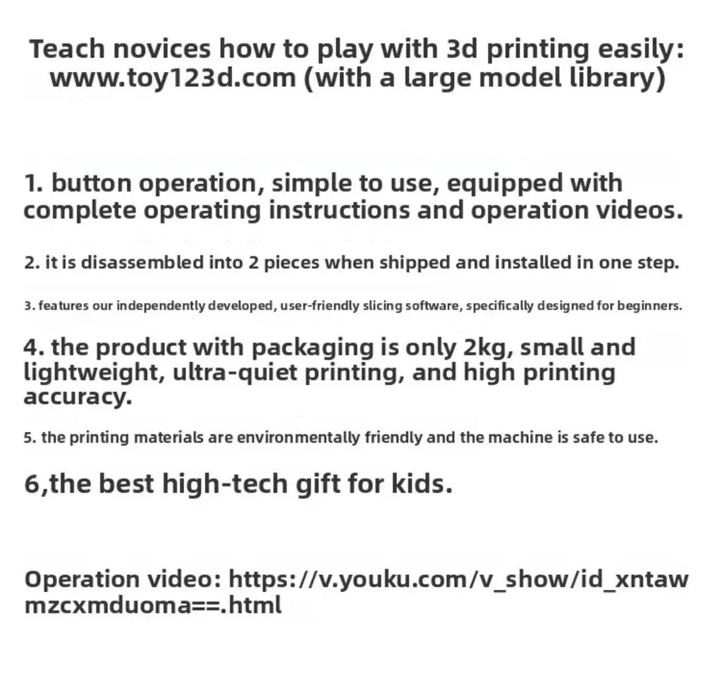 Easythreed K7 Portable Mini Desktop 3D Printer Household DIY Model Making 3D Printing Machine Entry Printer for Beginners & Kids