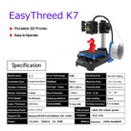 Easythreed K7 Portable Mini Desktop 3D Printer Household DIY Model Making 3D Printing Machine Entry Printer for Beginners & Kids