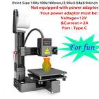 3D Printer High Layer Resolutions Frequency Division Multiplexing ABS All Metal Nozzle Small 3D Printer For Model Making EU