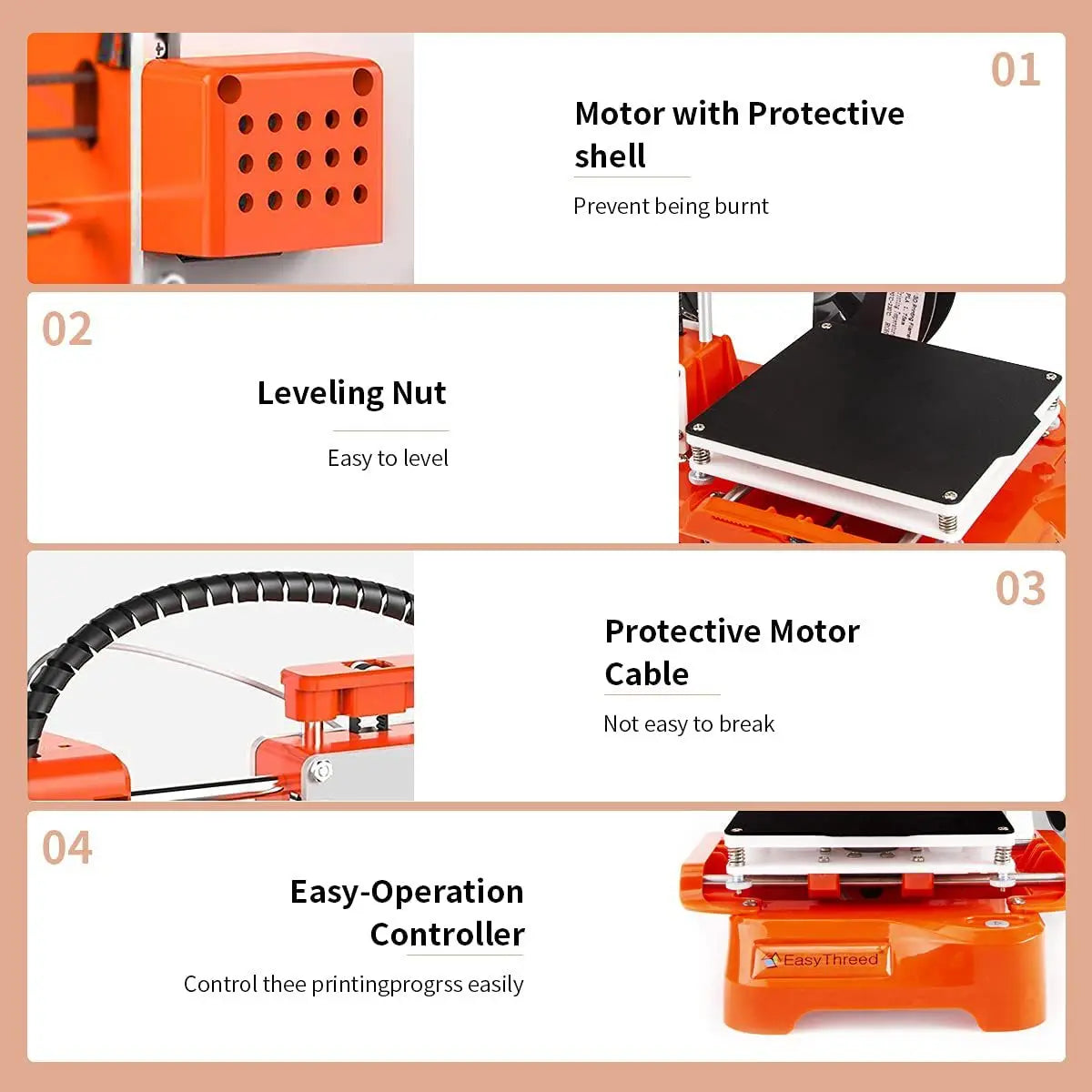 Easythreed K7 Portable Mini Desktop 3D Printer Household DIY Model Making 3D Printing Machine Entry Printer for Beginners & Kids