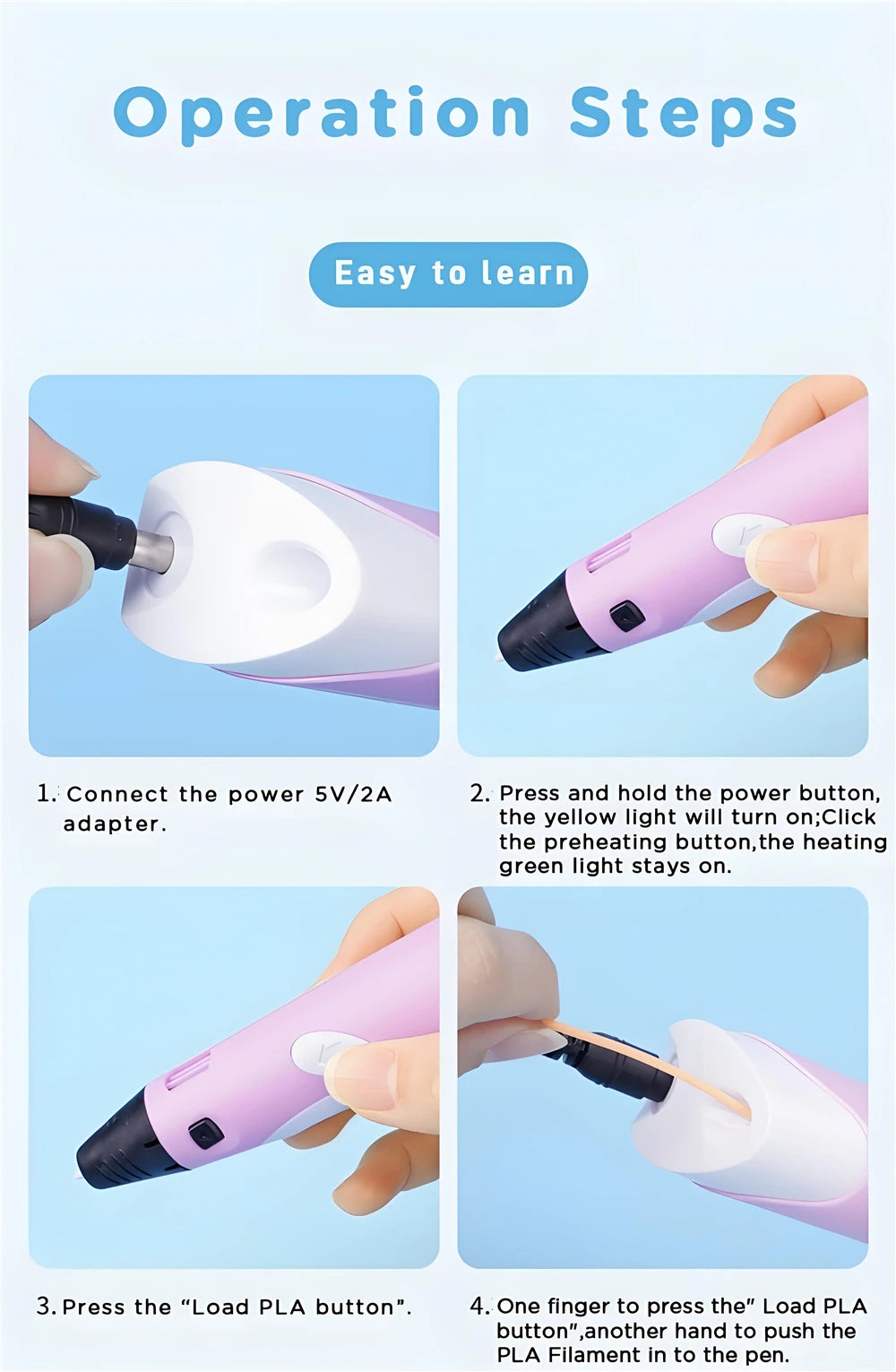 3D Printing Pen Drawing With LCD Screen Compatible Pen PLA Filament Toys Safe Paiting for Children DIY Birthday Gift Kids