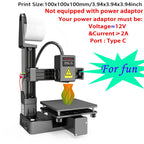 3D Printer High Layer Resolutions Frequency Division Multiplexing ABS All Metal Nozzle Small 3D Printer For Model Making EU