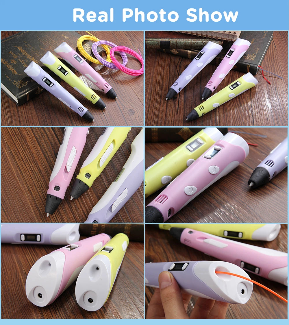 3D Printing Pen Drawing With LCD Screen Compatible Pen PLA Filament Toys Safe Paiting for Children DIY Birthday Gift Kids
