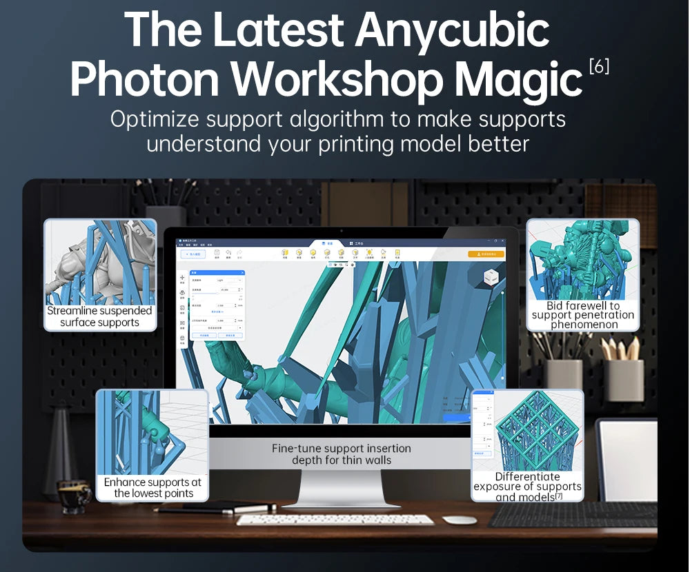 ANYCUBIC Photon Mono M7 AE Version Mono MSLA 3D Printer High Speed Resin Photocuring 14K 10'' LCD Printing Size 223*230*126mm