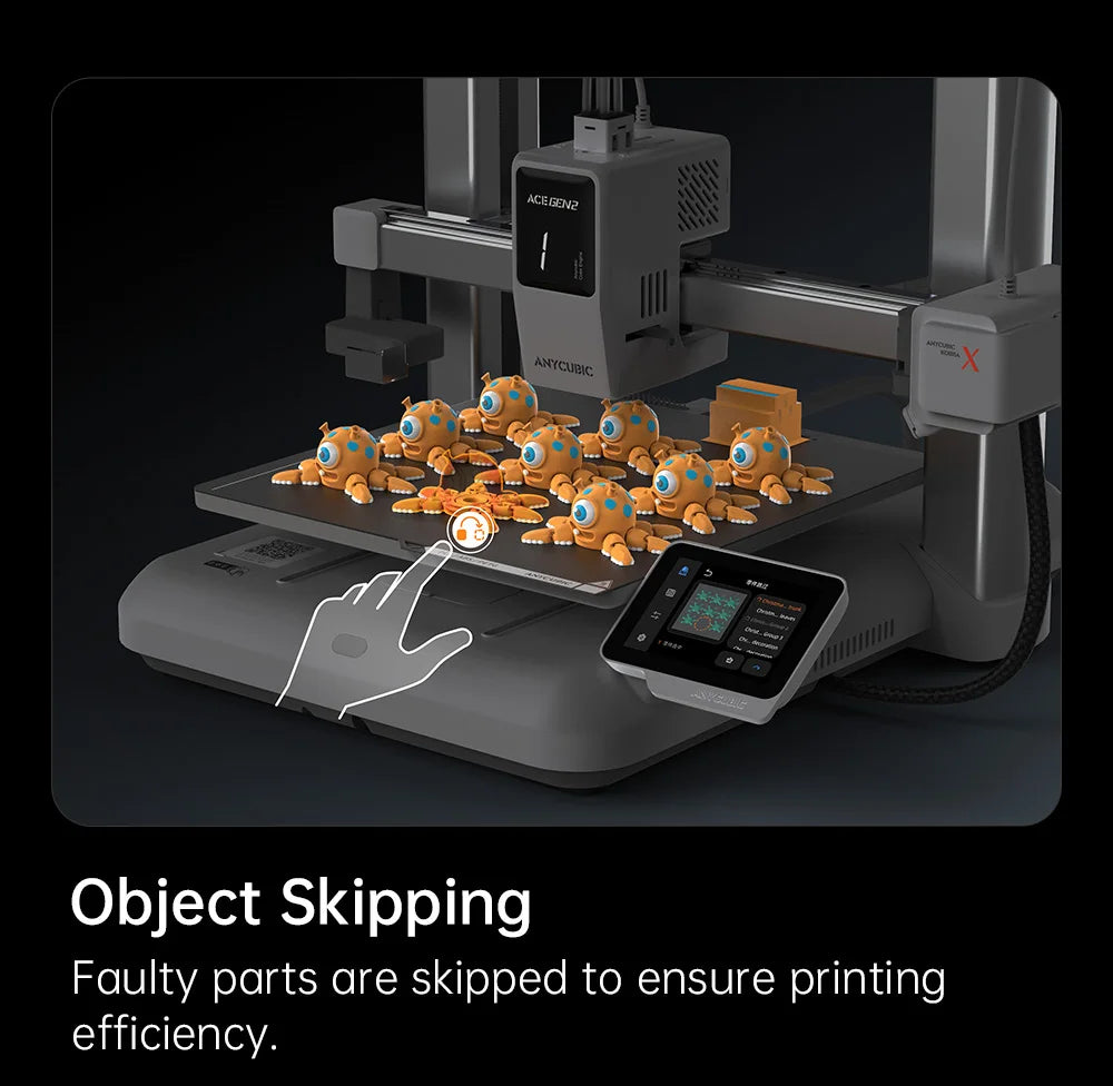 ANYCUBIC Kobra X 3D Printer 2X Speed & Filament Saving Auto Leveling Max 600mm/s Print Speed Soft & Hard Multi-color 3D Printer