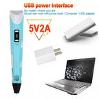3D Printing Pen Drawing With LCD Screen Compatible Pen PLA Filament Toys Safe Paiting for Children DIY Birthday Gift Kids
