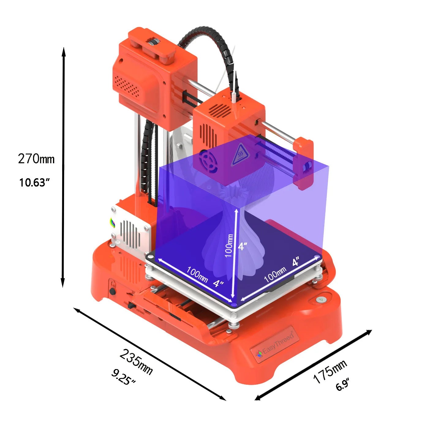 Easythreed K7 Portable Mini Desktop 3D Printer Household DIY Model Making 3D Printing Machine Entry Printer for Beginners & Kids