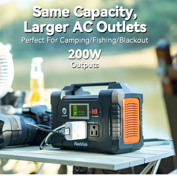 200W Portable Power Station, FlashFish 40800mAh Solar Generator